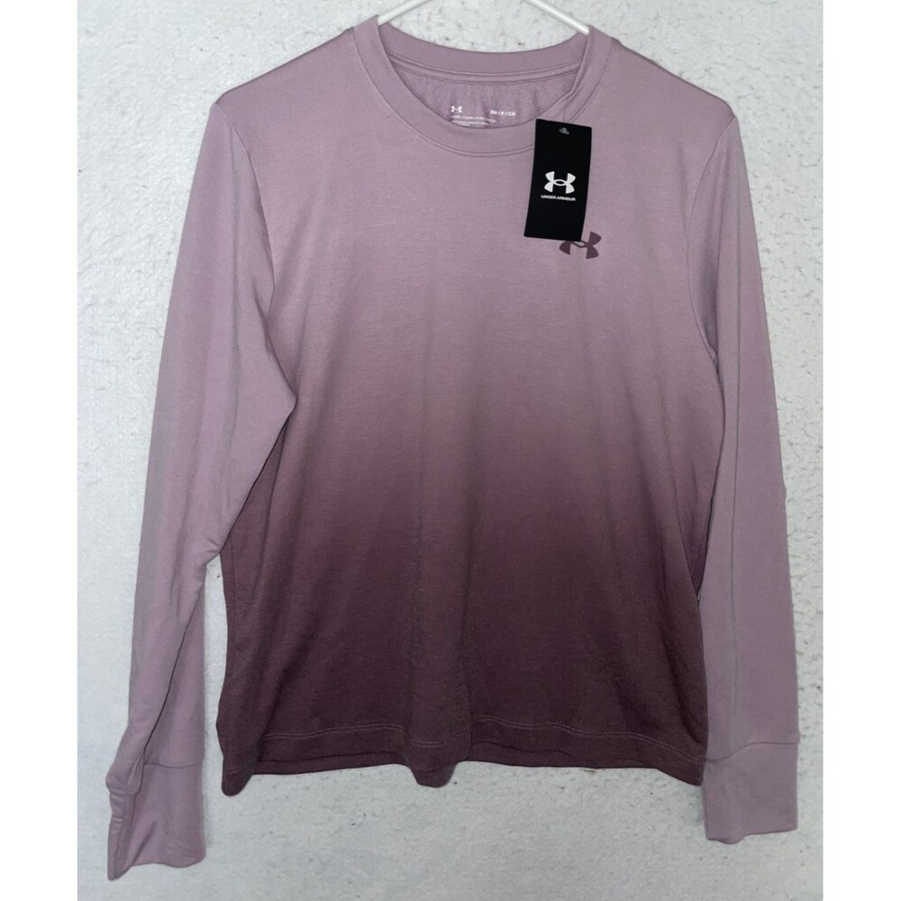 Under Armour Ombre Long Sleeve Purple Shirt Women’s Size S Crew Neck Sweatshirt